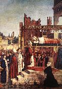 CARPACCIO, Vittore Martyrdom of the Pilgrims and the Funeral of St Ursula (detail) oil painting reproduction